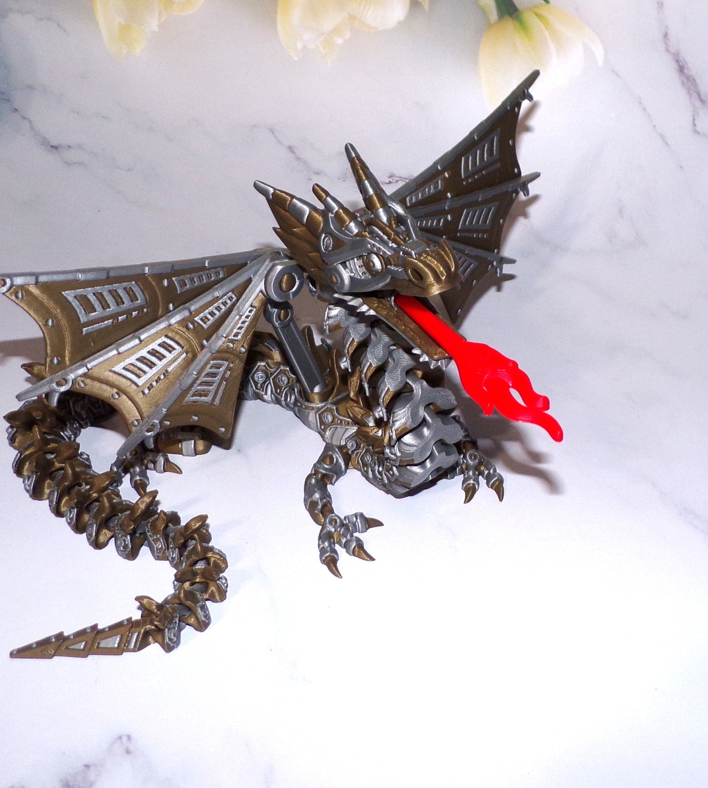 Mech Dragon 3d printed articulated Flexi Fidget Toy