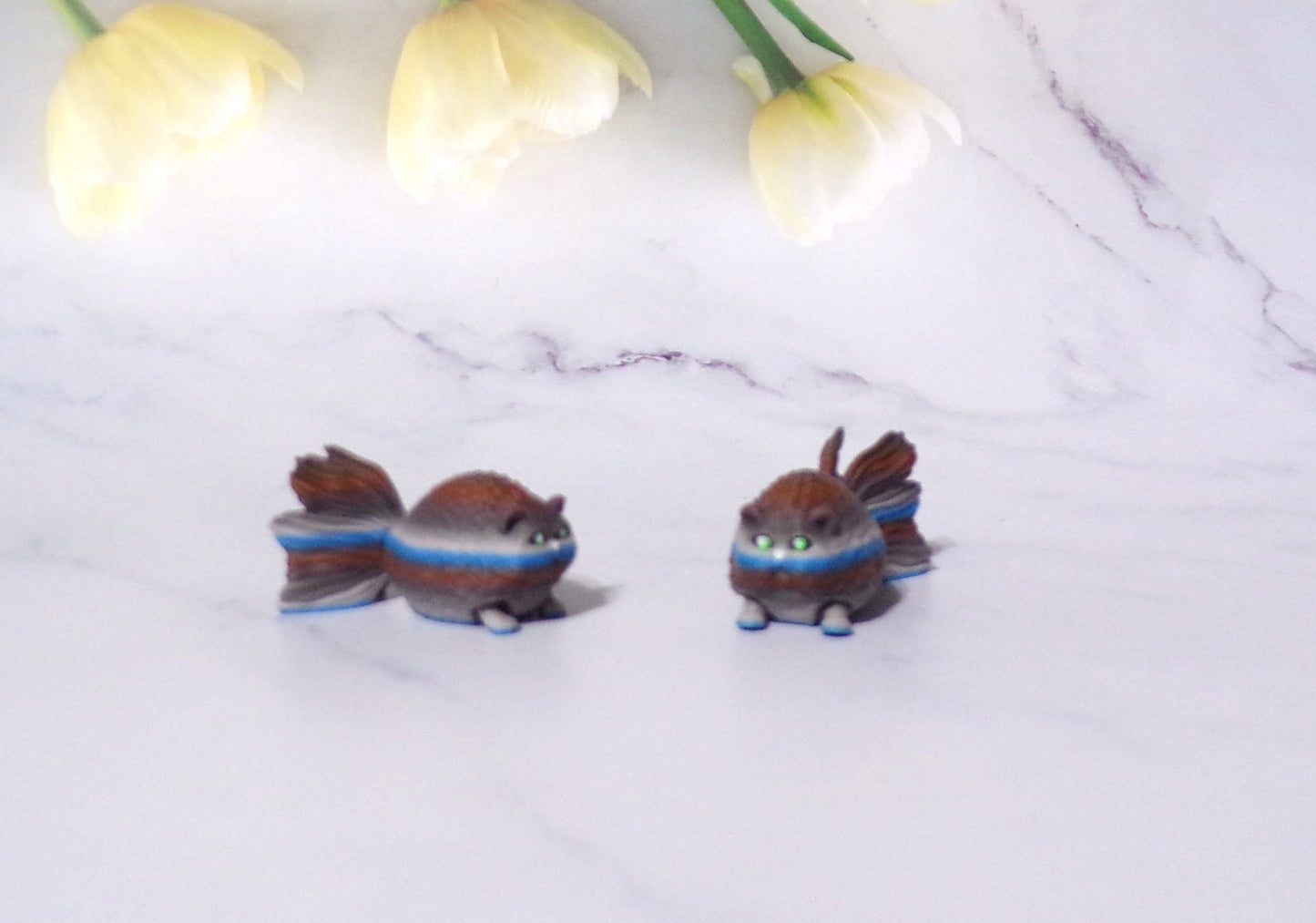Catfish, Cat, Dog, or Mystic Cat Puff Articulated 3d Printed Figurine - Wonderland 3D Printing