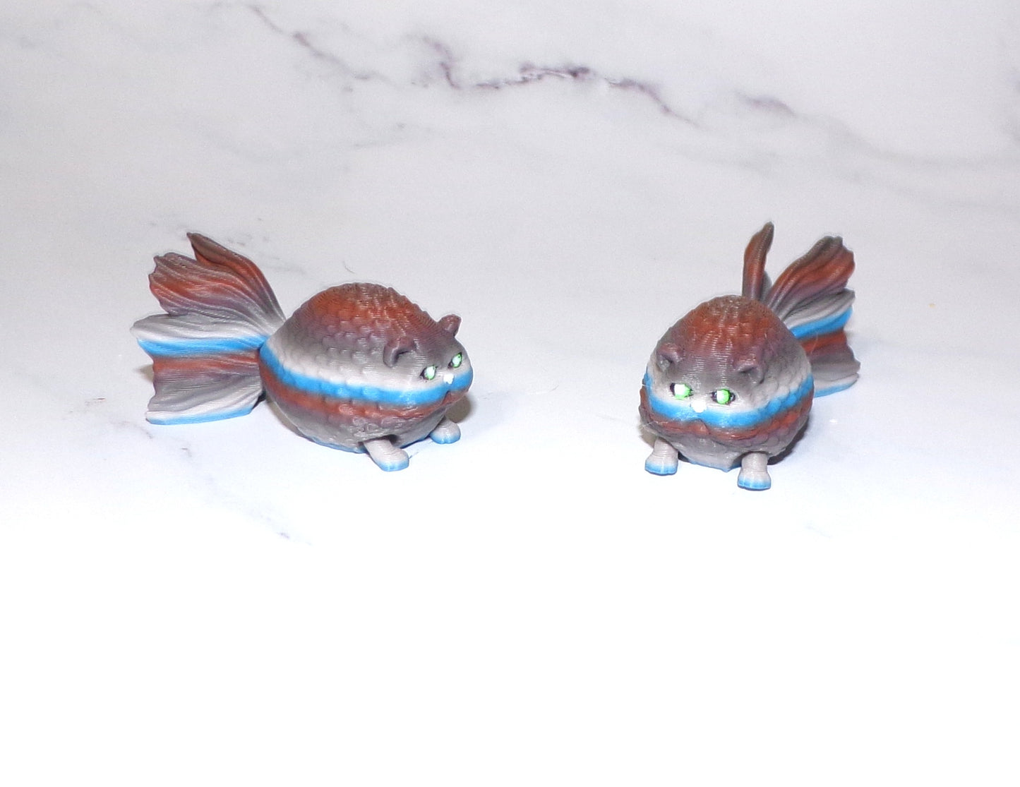 Catfish, Cat, Dog, or Mystic Cat Puff Articulated 3d Printed Figurine - Wonderland 3D Printing