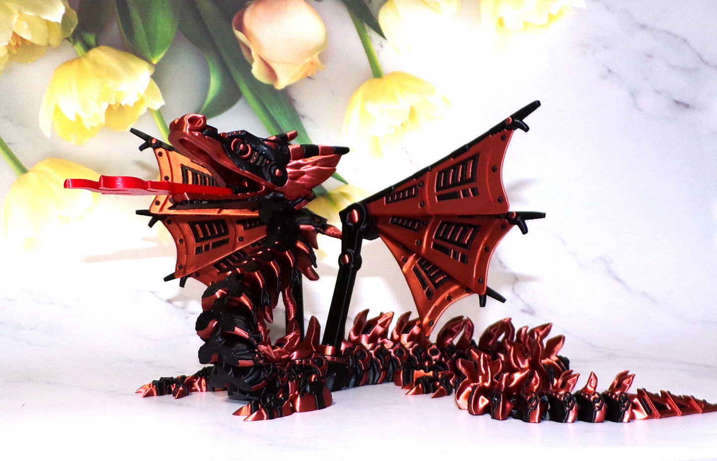 Mech Dragon 3d printed articulated Flexi Fidget Toy