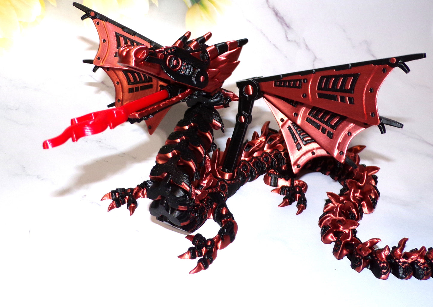 Mech Dragon 3d printed articulated Flexi Fidget Toy