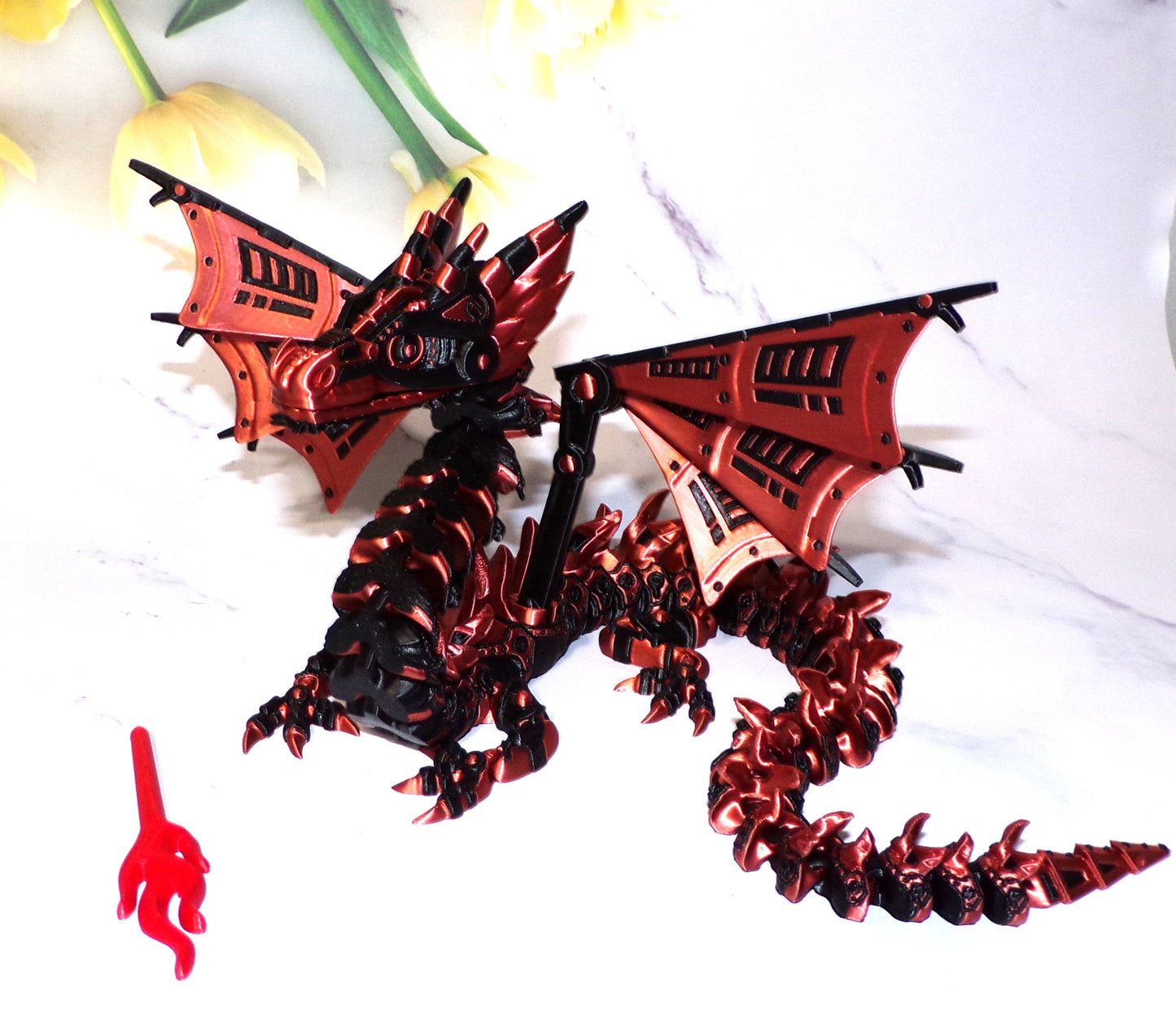 Mech Dragon 3d printed articulated Flexi Fidget Toy