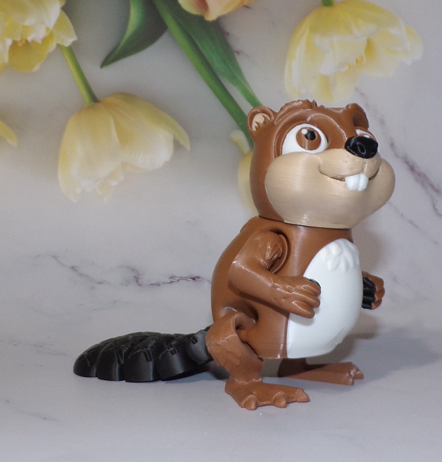Beaver 3d printed articulated Flexi Fidget Toy