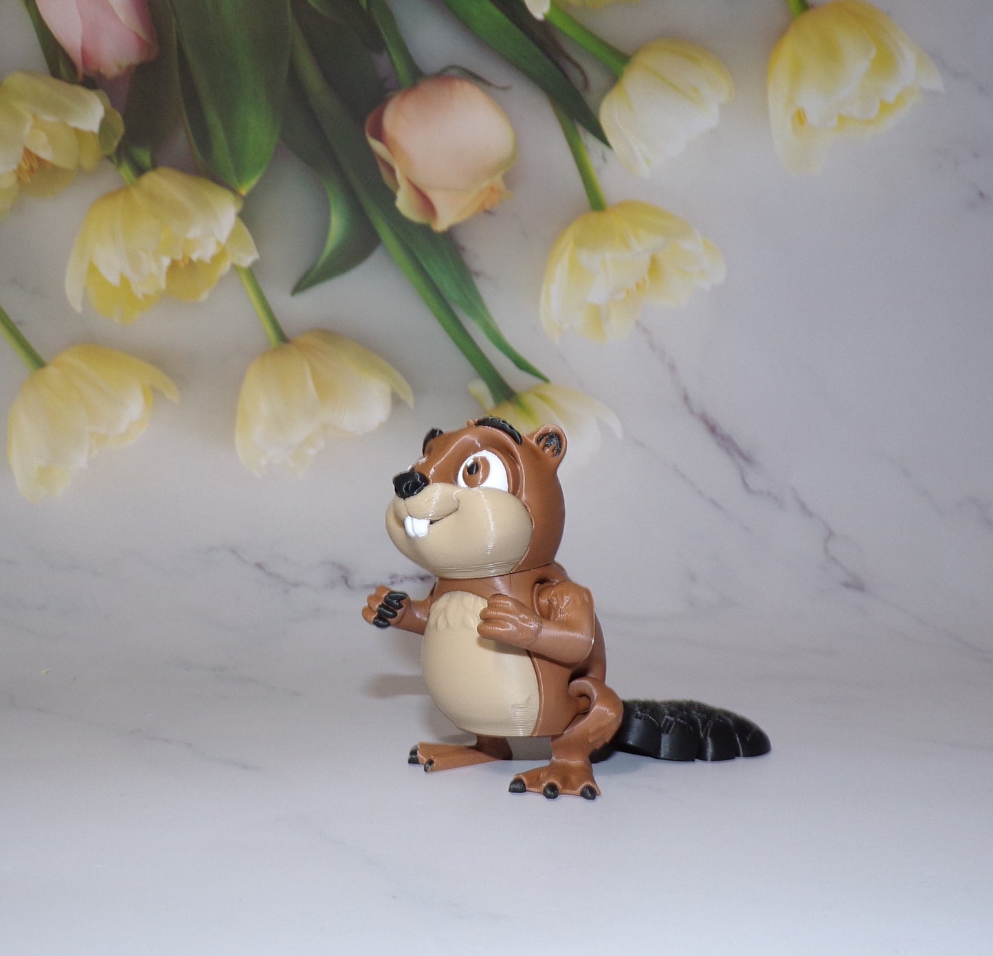 Beaver 3d printed articulated Flexi Fidget Toy
