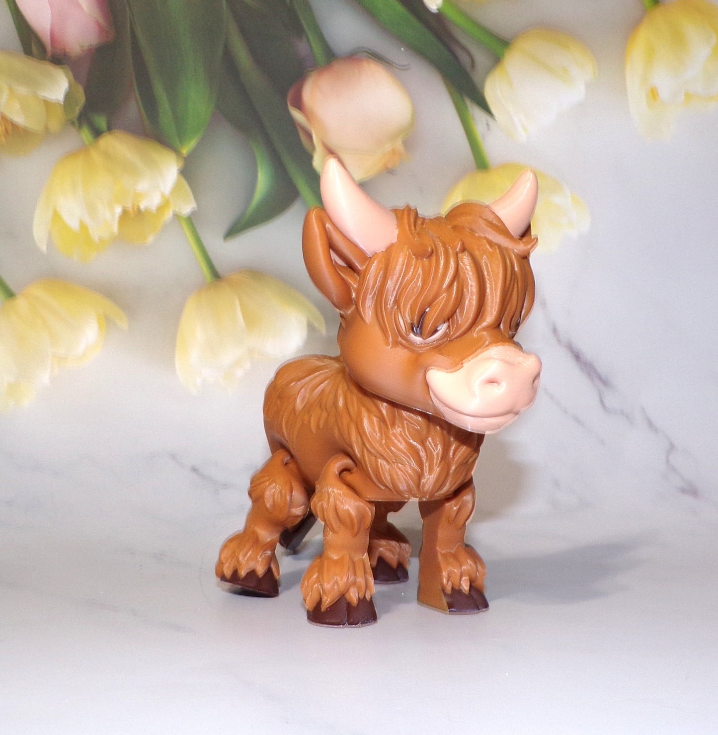 Highland Cow 3D Printed Articulated Flexi Fidget Figurine