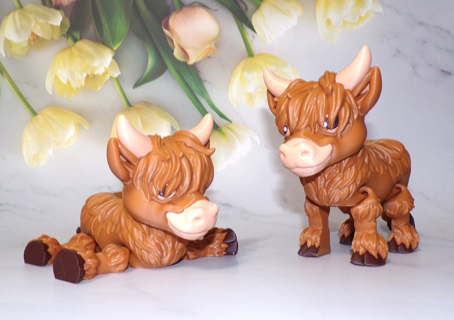 Highland Cow 3D Printed Articulated Flexi Fidget Figurine
