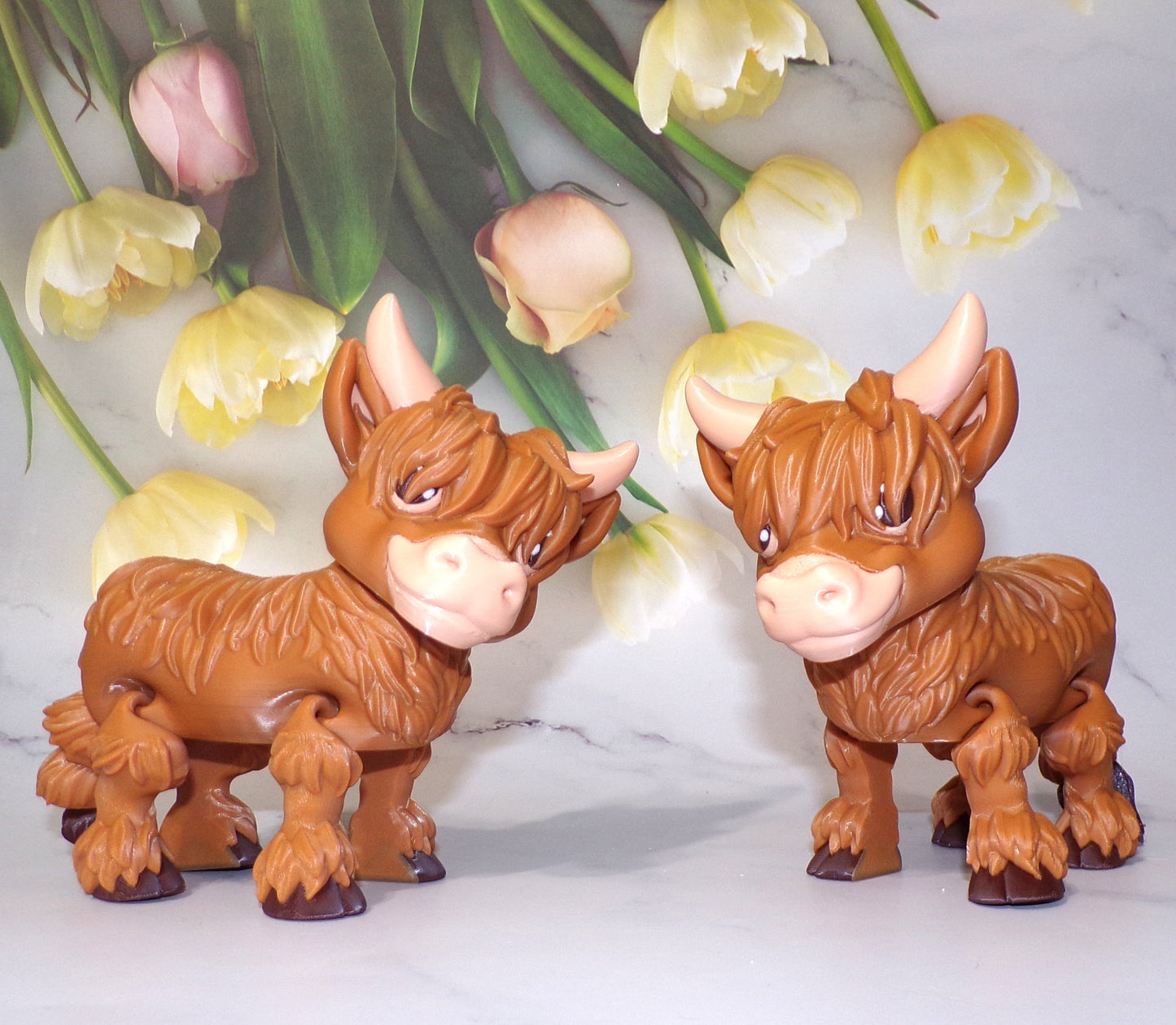 Highland Cow 3D Printed Articulated Flexi Fidget Figurine