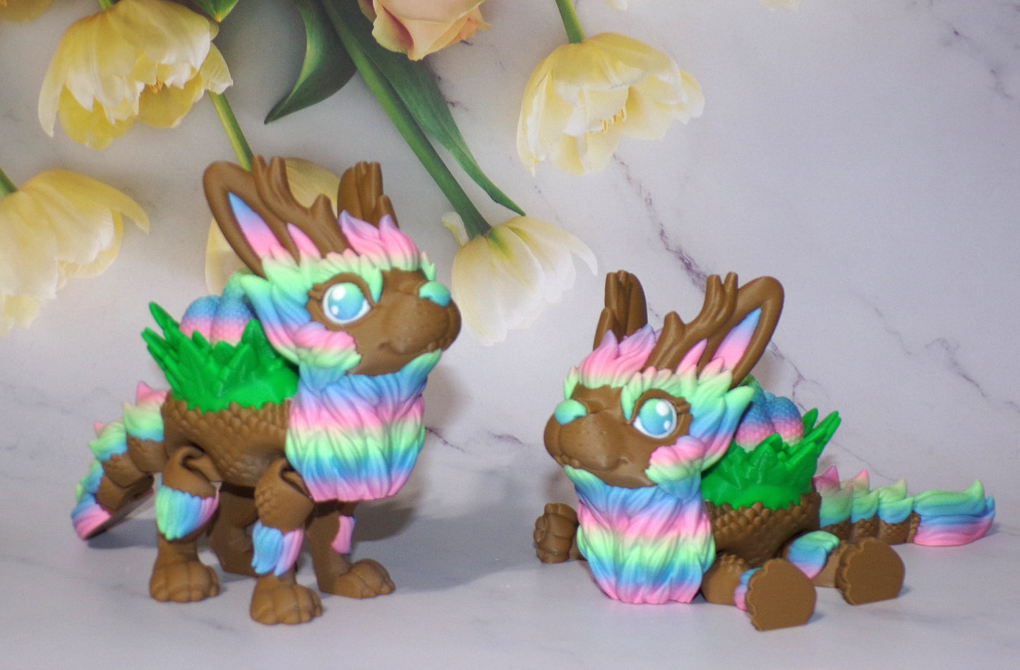Chocolate Easter Dragon 3D Printed Articulated Flexi Fidget Figurine