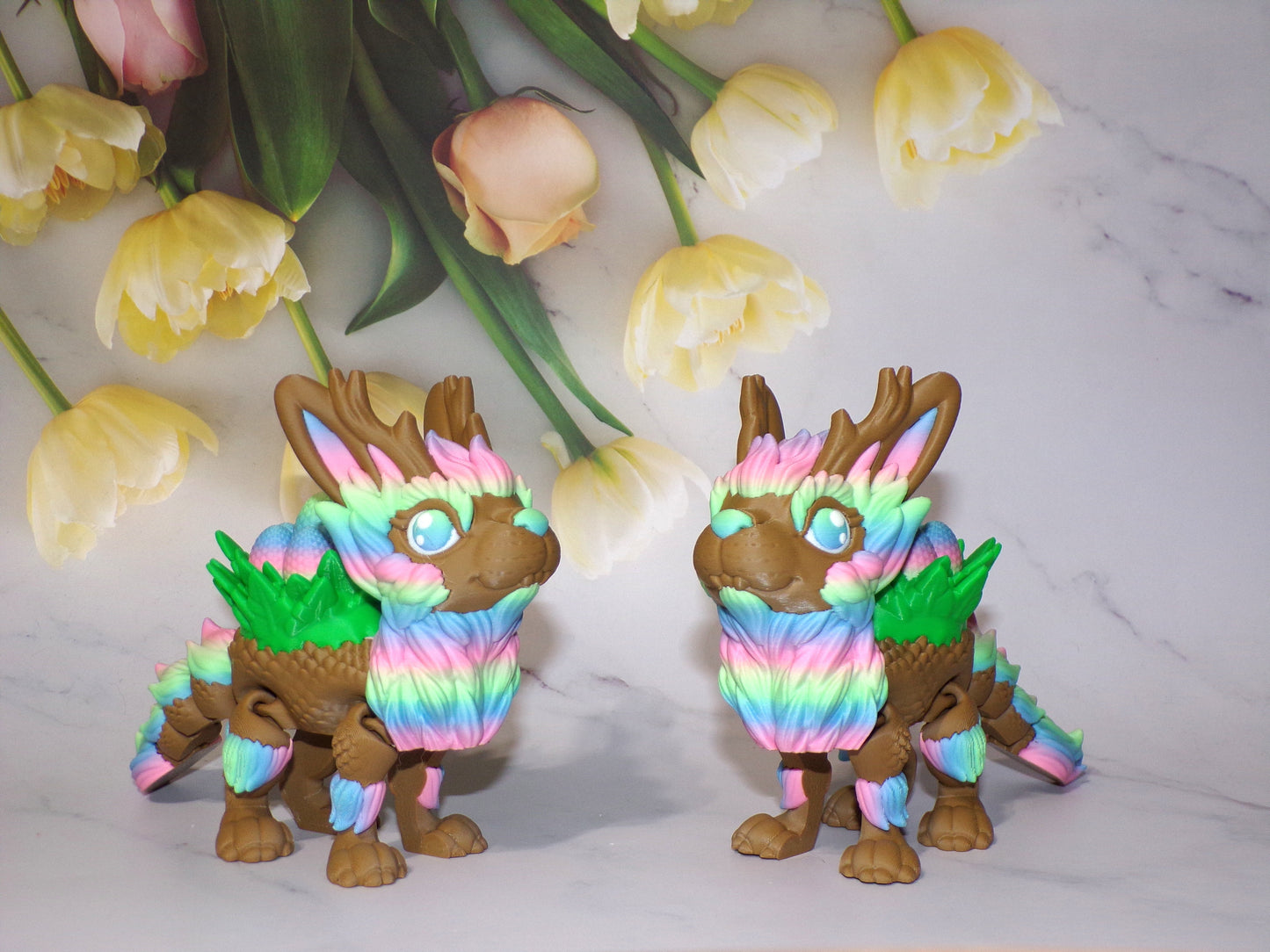 Chocolate Easter Dragon 3D Printed Articulated Flexi Fidget Figurine