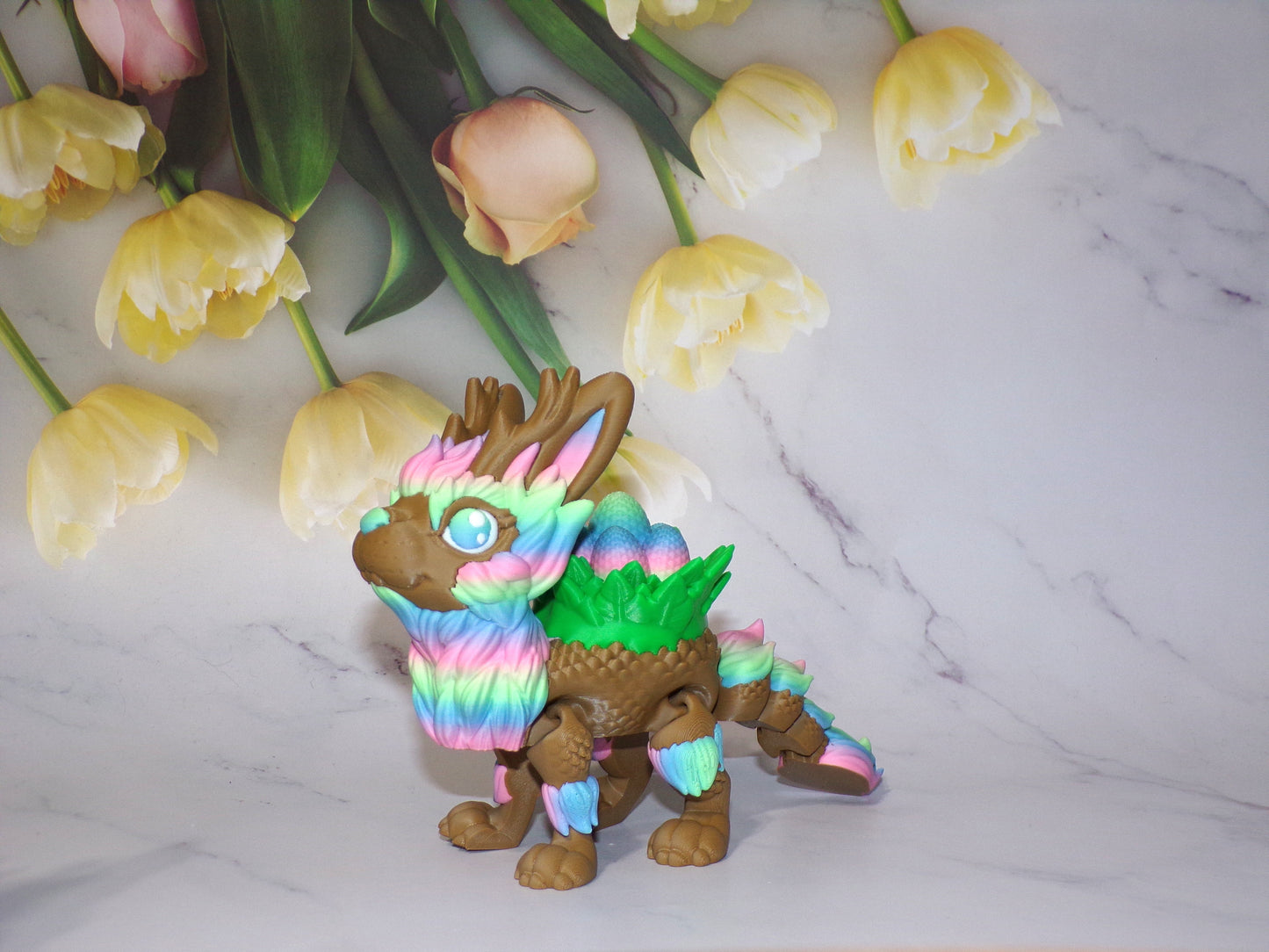Chocolate Easter Dragon 3D Printed Articulated Flexi Fidget Figurine