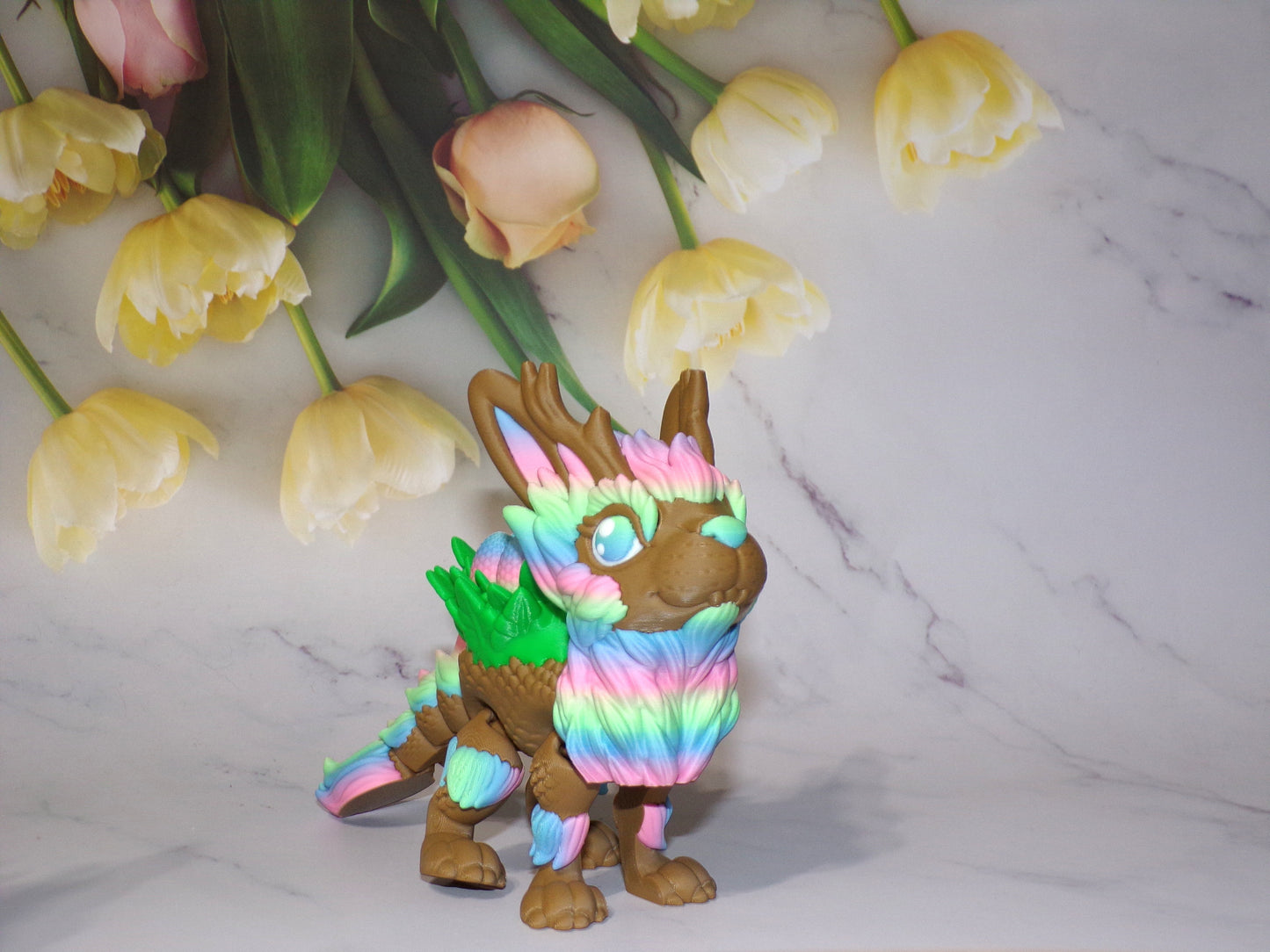 Chocolate Easter Dragon 3D Printed Articulated Flexi Fidget Figurine