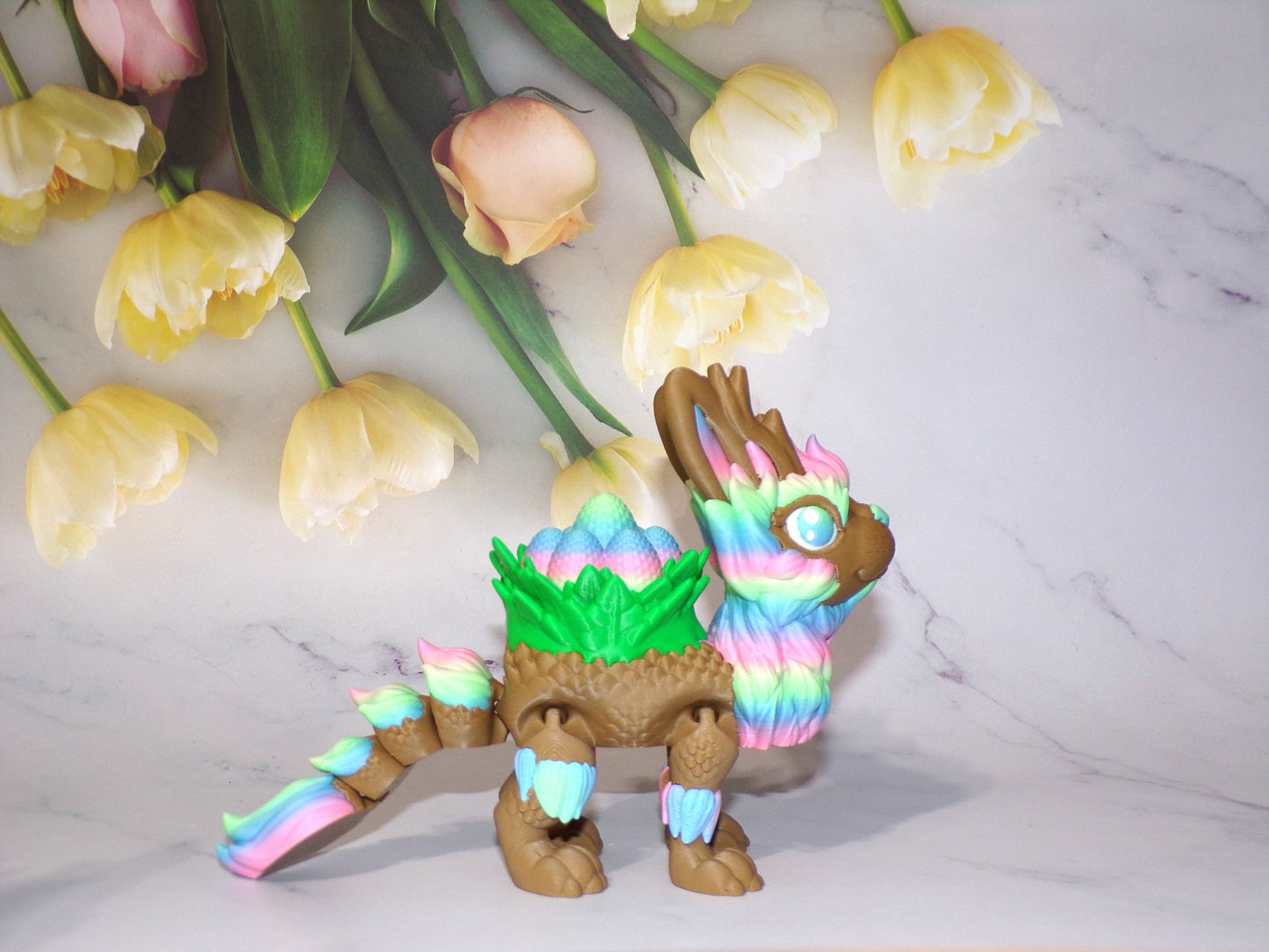 Chocolate Easter Dragon 3D Printed Articulated Flexi Fidget Figurine