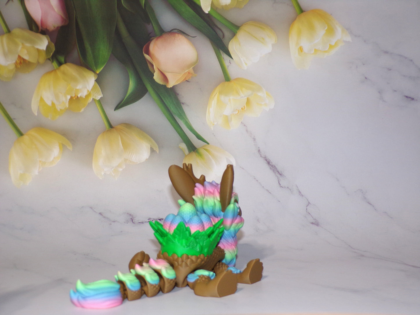 Chocolate Easter Dragon 3D Printed Articulated Flexi Fidget Figurine