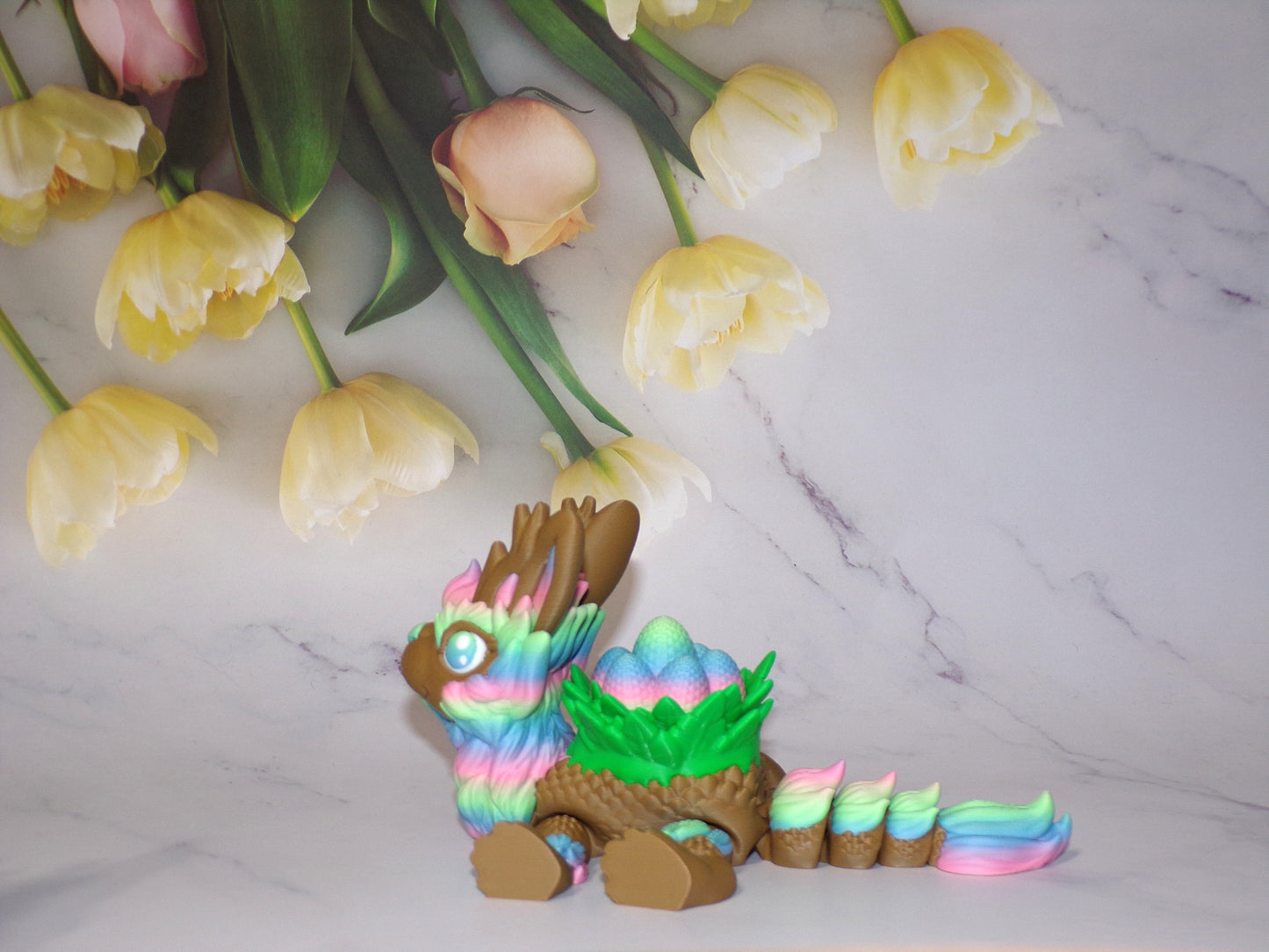 Chocolate Easter Dragon 3D Printed Articulated Flexi Fidget Figurine