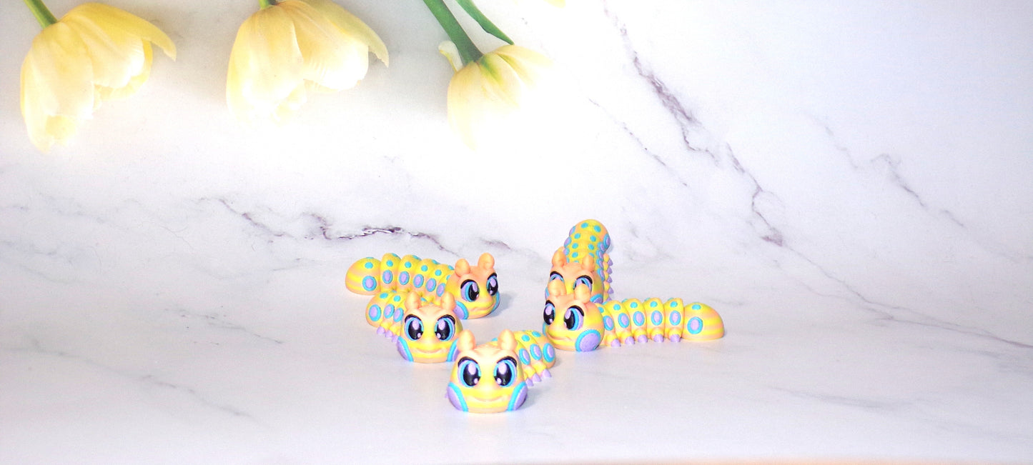 Caterpillar 3D Printed Articulated Flexi Fidget Figurine