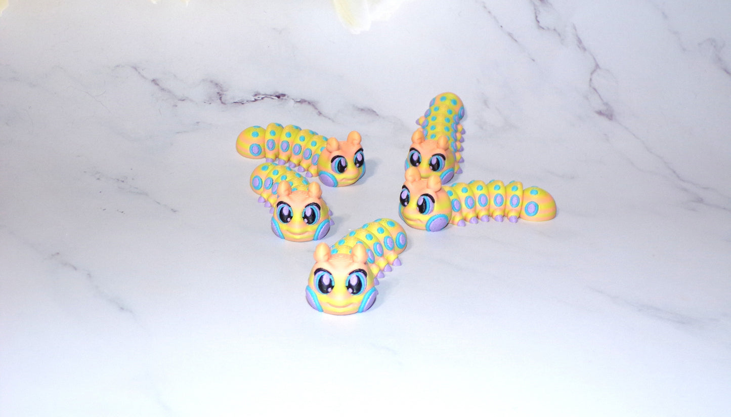 Caterpillar 3D Printed Articulated Flexi Fidget Figurine