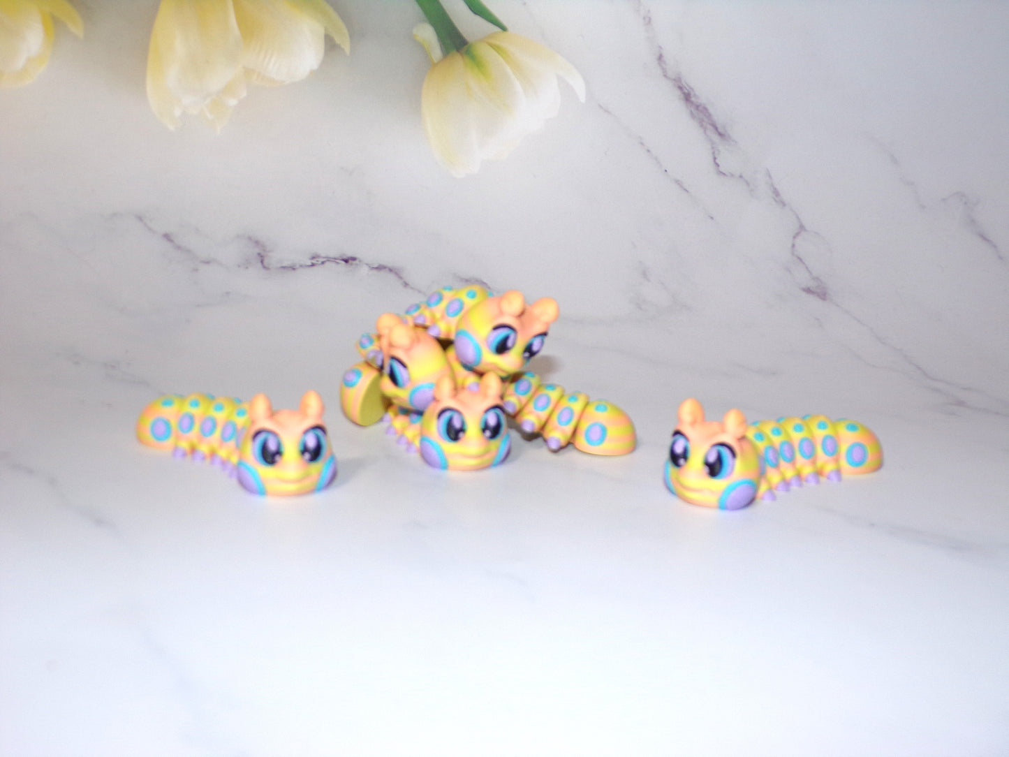 Caterpillar 3D Printed Articulated Flexi Fidget Figurine