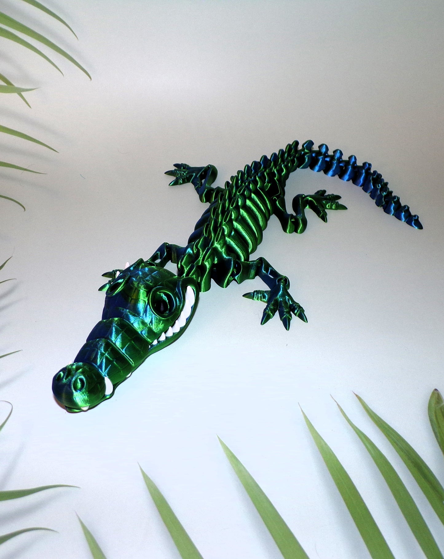 Crocodile Skeleton 3D Printed Articulated Figurine - Wonderland 3D Printing