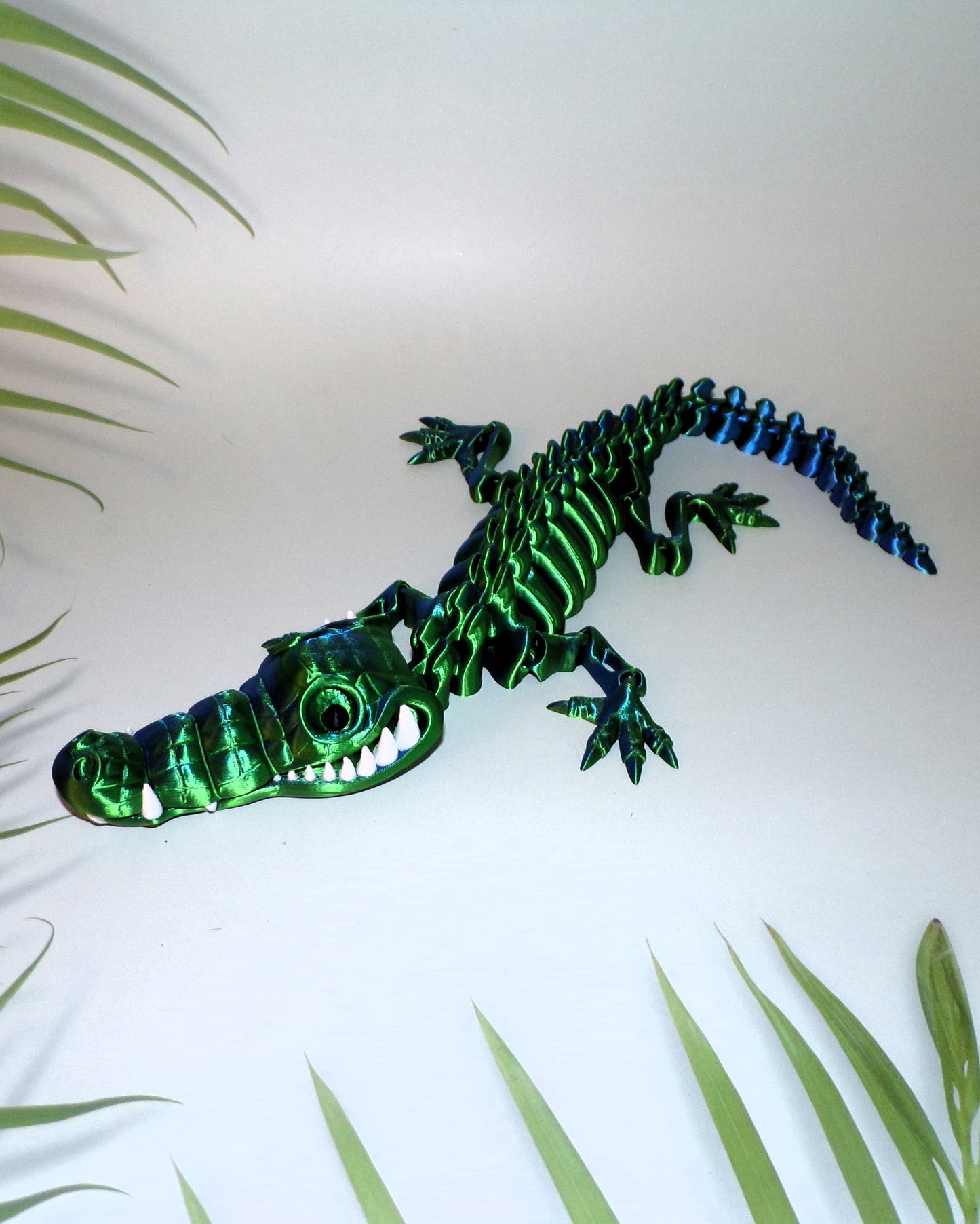 Crocodile Skeleton 3D Printed Articulated Figurine - Wonderland 3D Printing