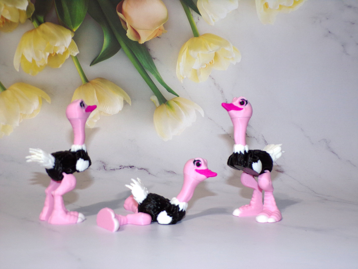 Ostrich or Flamingo 3D Printed Articulated Flexi Fidget Figurine