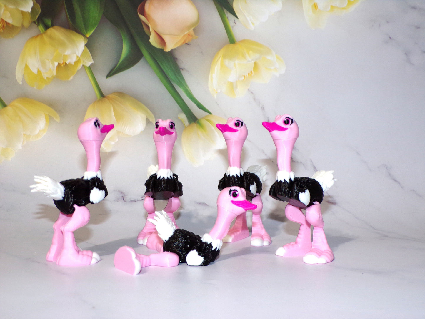 Ostrich or Flamingo 3D Printed Articulated Flexi Fidget Figurine
