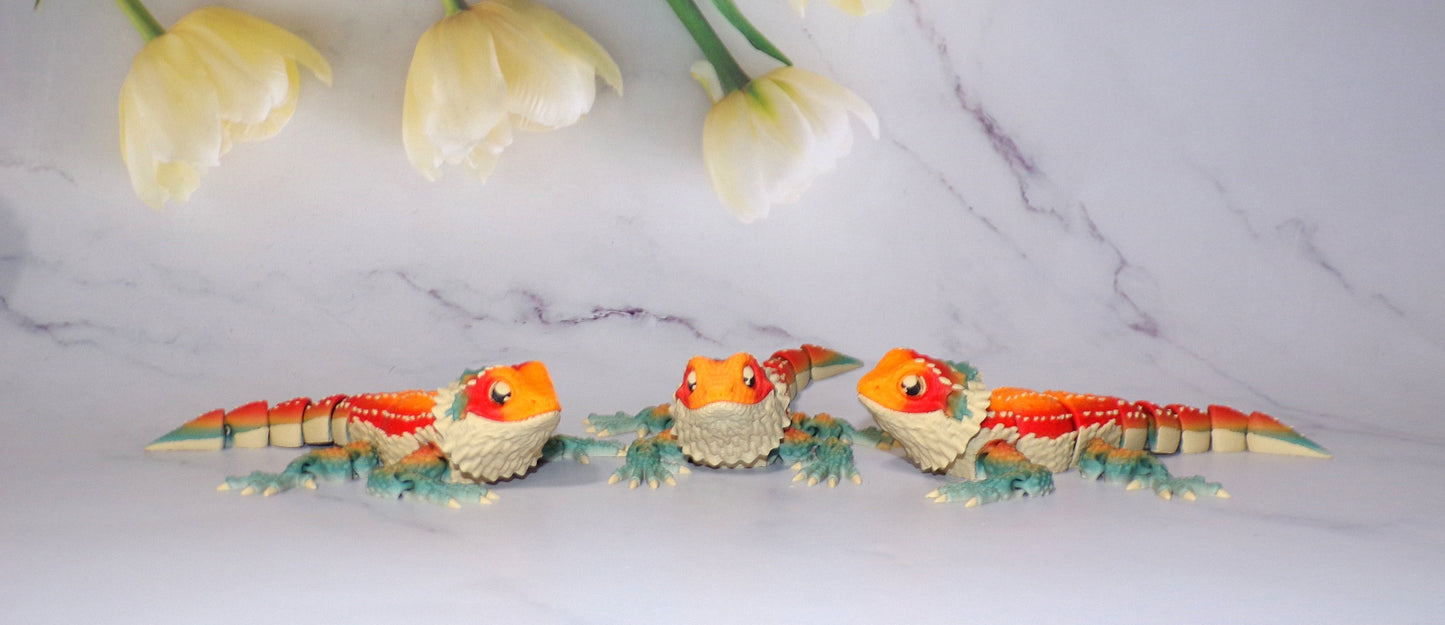 Bearded Dragon 3D Printed Articulated Flexi Fidget Figurine