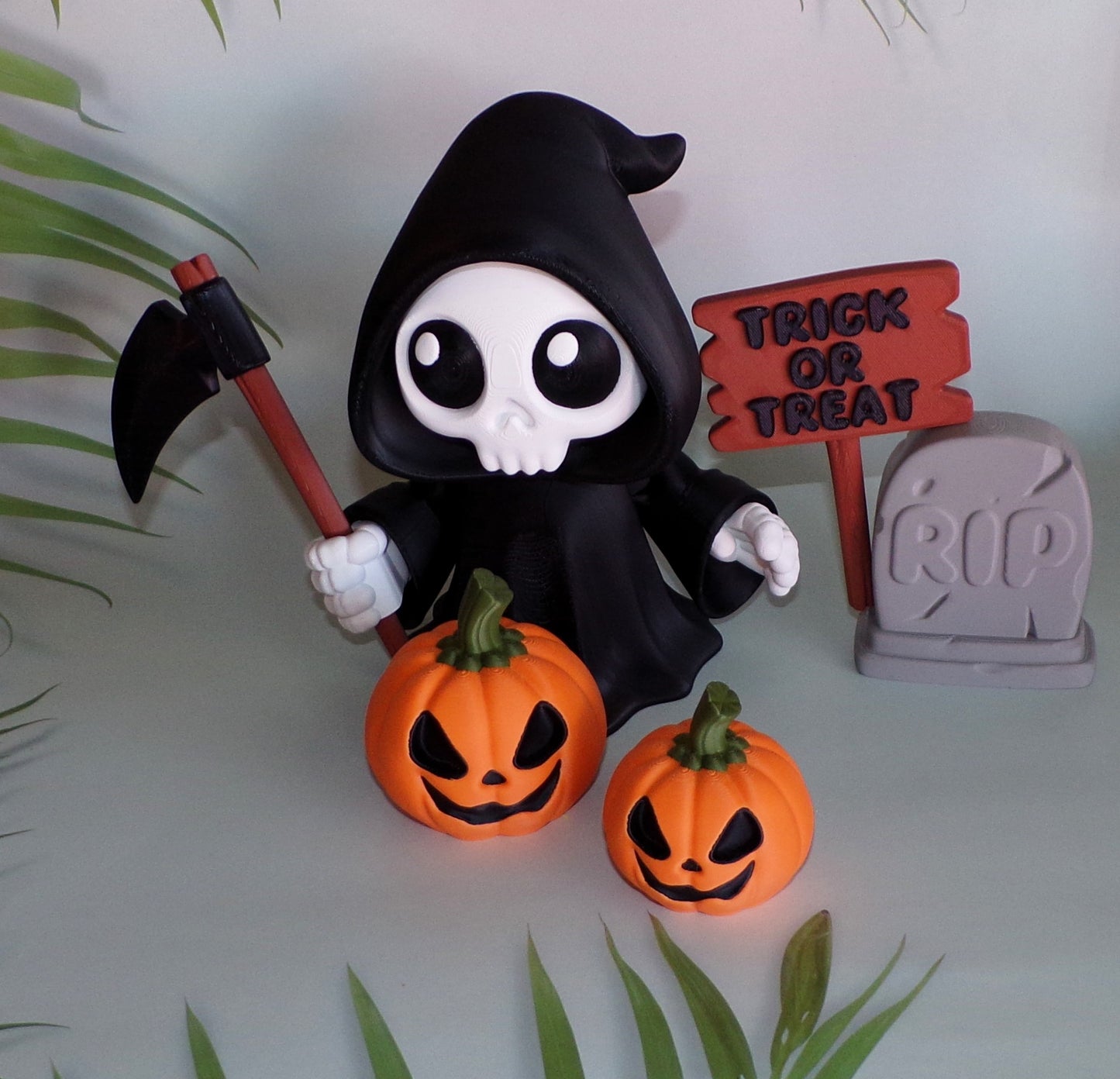 Grim Reaper 6 Piece Set 3d printed Articulated Halloween Figurines - Wonderland 3D Printing