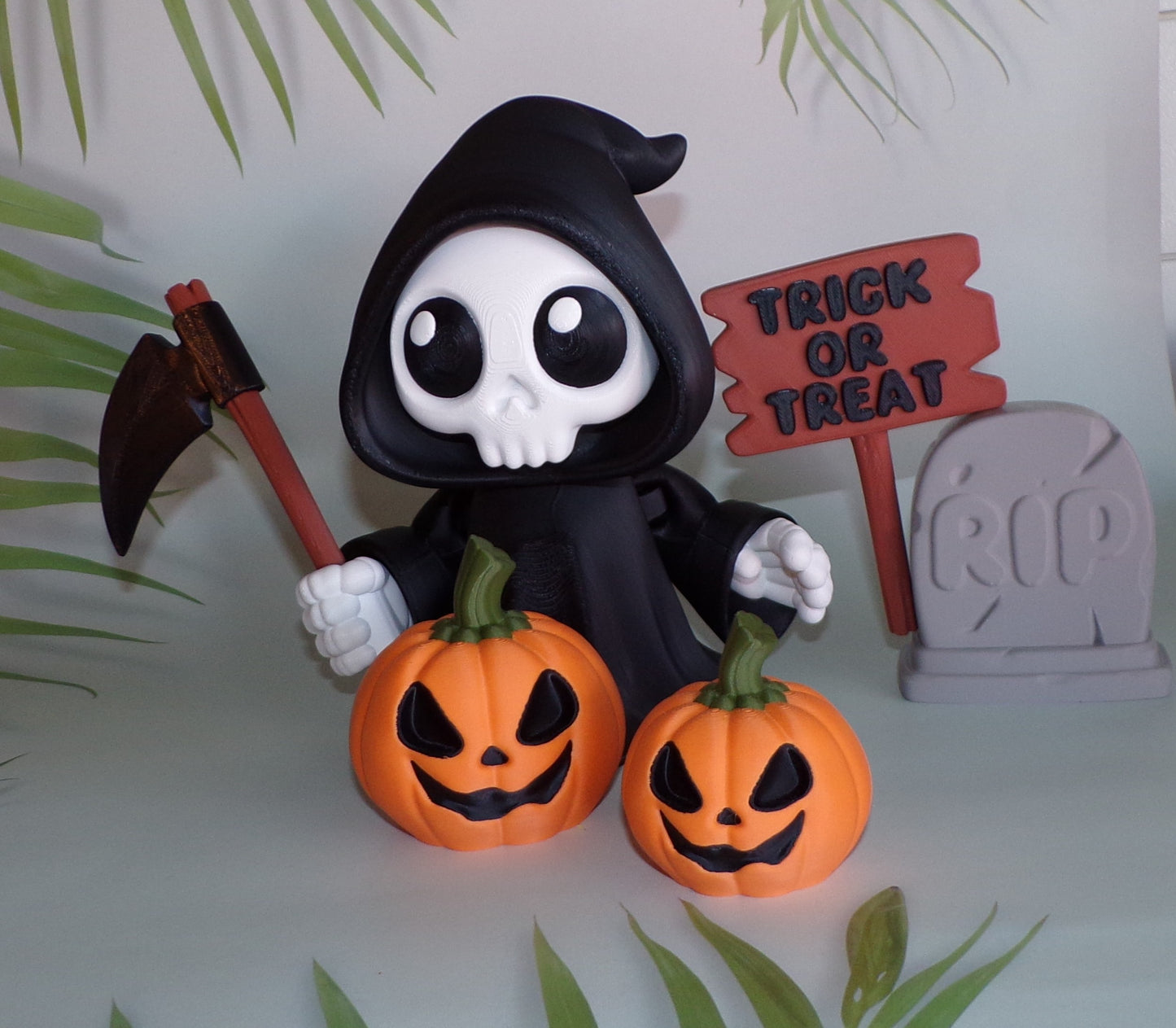 Grim Reaper 6 Piece Set 3d printed Articulated Halloween Figurines - Wonderland 3D Printing