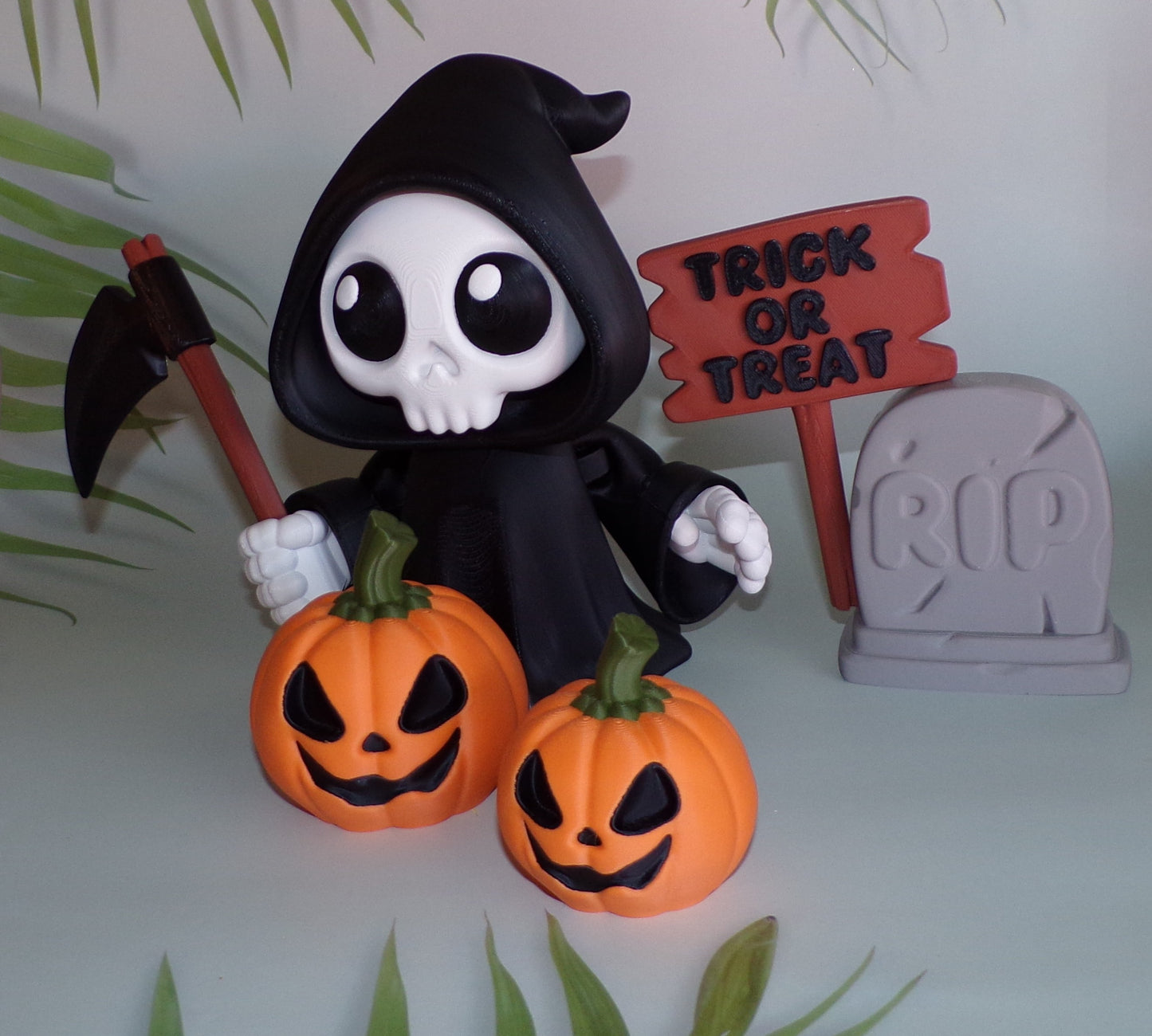 Grim Reaper 6 Piece Set 3d printed Articulated Halloween Figurines - Wonderland 3D Printing