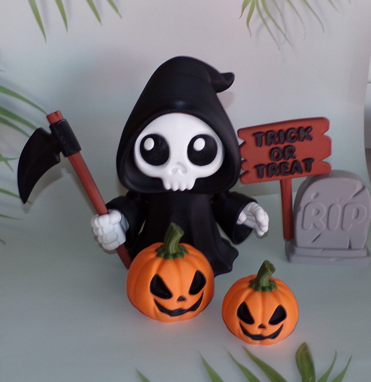 Grim Reaper 6 Piece Set 3d printed Articulated Halloween Figurines - Wonderland 3D Printing
