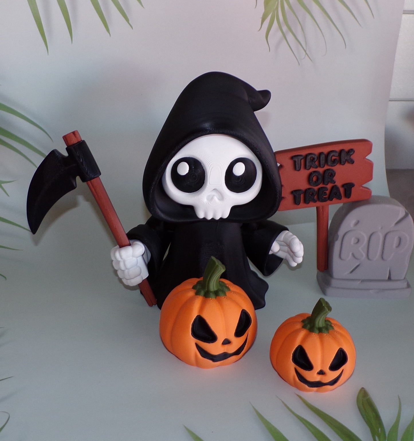 Grim Reaper 6 Piece Set 3d printed Articulated Halloween Figurines - Wonderland 3D Printing