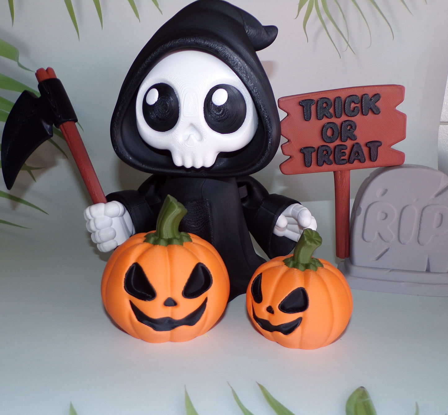 Grim Reaper 6 Piece Set 3d printed Articulated Halloween Figurines - Wonderland 3D Printing