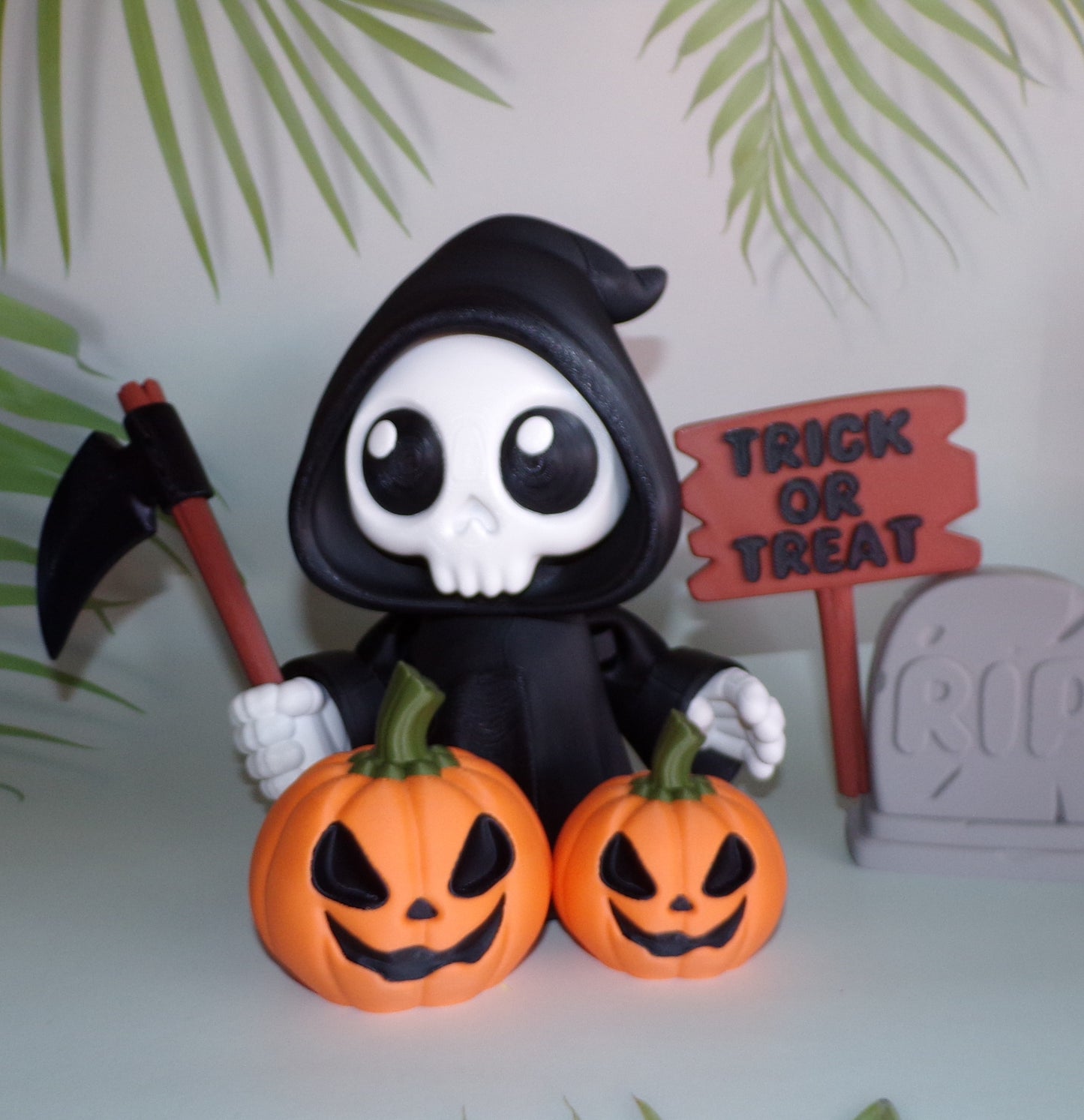 Grim Reaper 6 Piece Set 3d printed Articulated Halloween Figurines - Wonderland 3D Printing