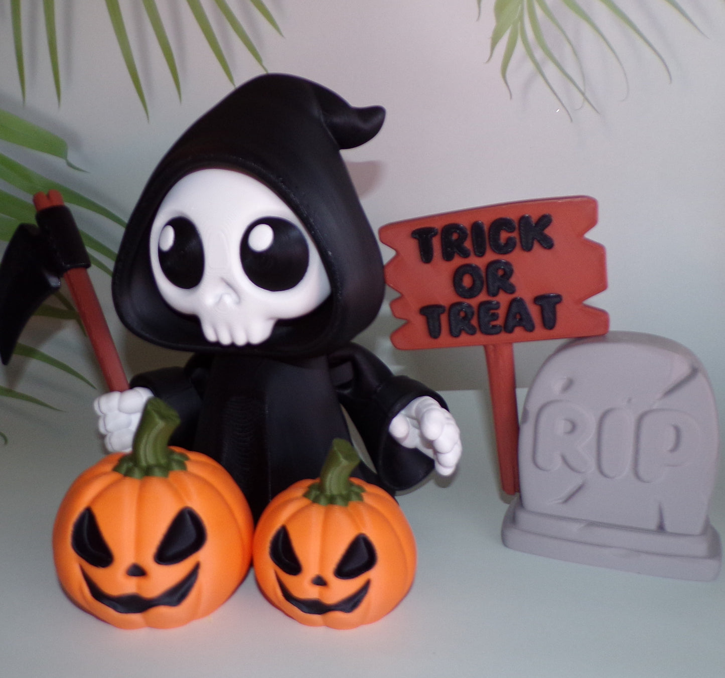 Grim Reaper 6 Piece Set 3d printed Articulated Halloween Figurines - Wonderland 3D Printing