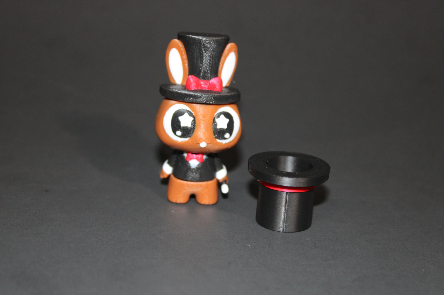 3D Printed Flexi Magician Bunny with Hat or Wizard Bunny 2.5" tall