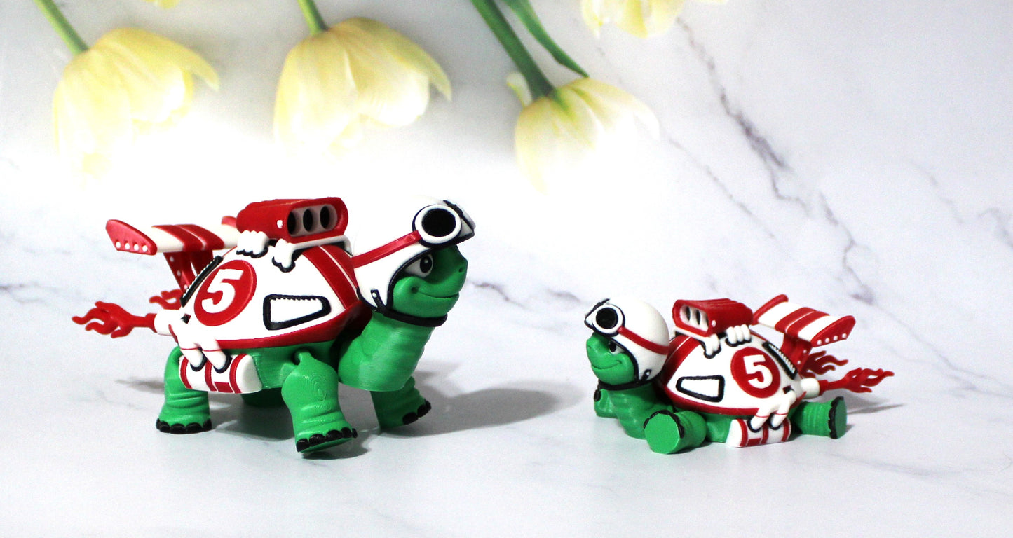 Racing Turtle 3d printed articulated Flexi Fidget Toy