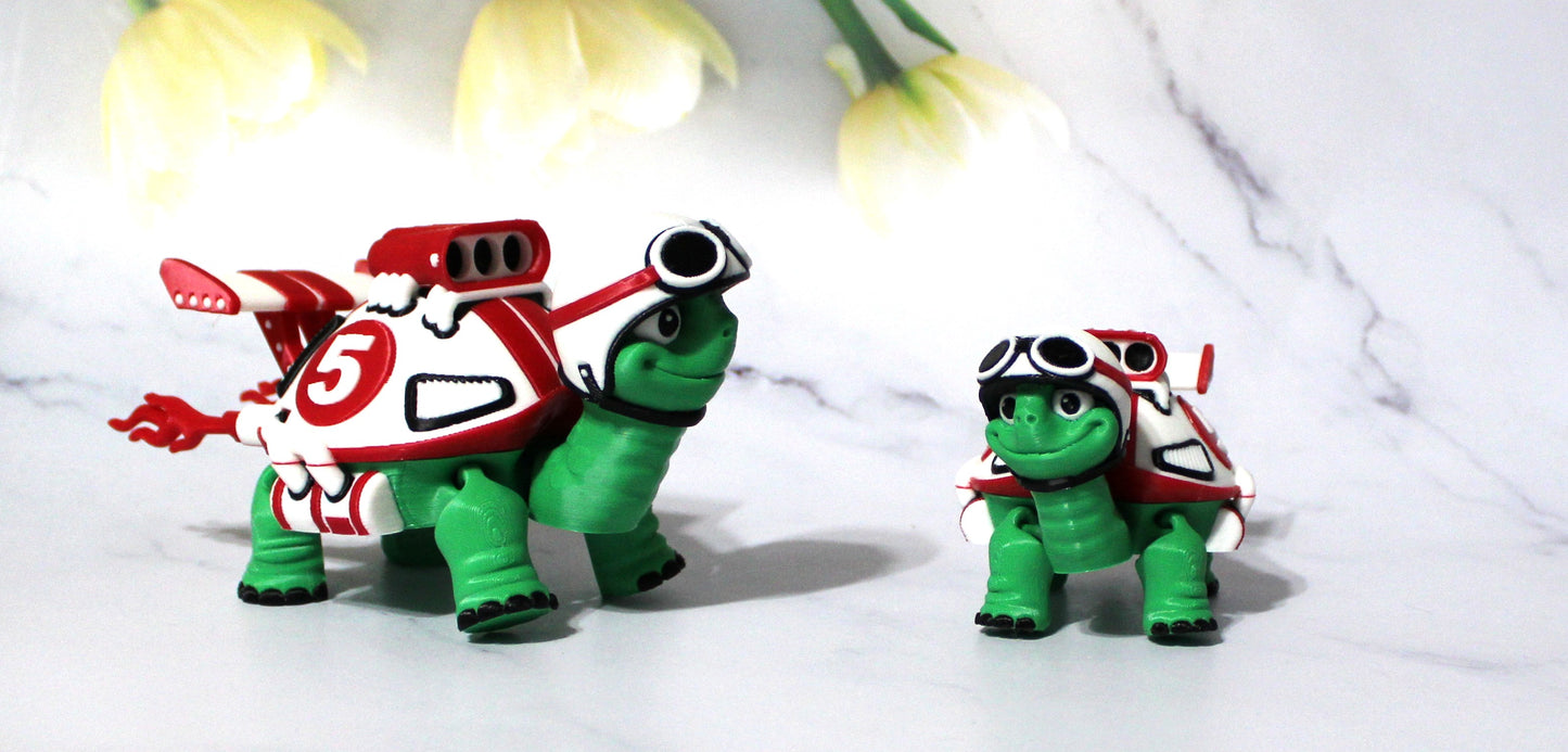 Racing Turtle 3d printed articulated Flexi Fidget Toy