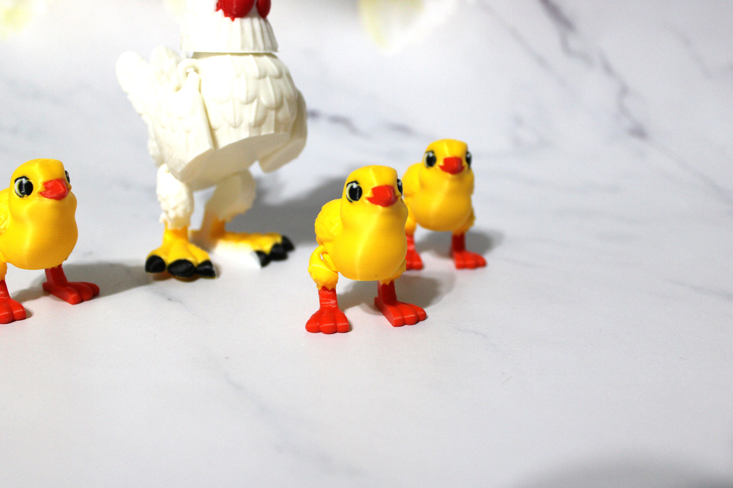 Hen and Chick 3D Printed Articulated Flexi Fidget Figurine