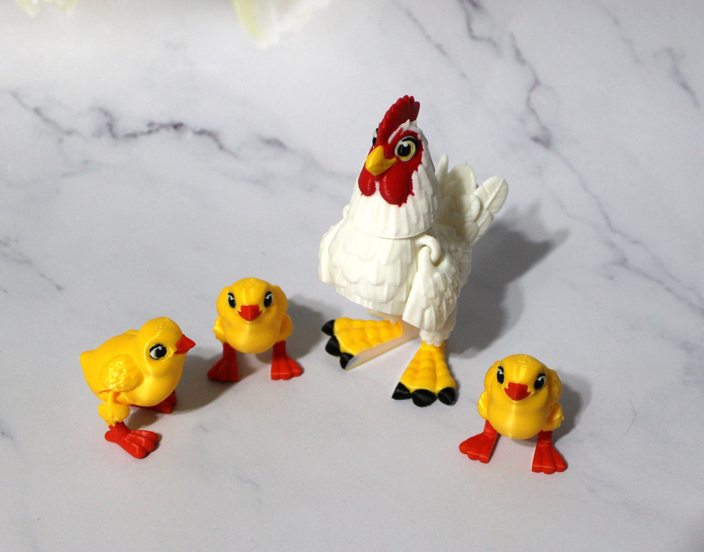 Hen and Chick 3D Printed Articulated Flexi Fidget Figurine