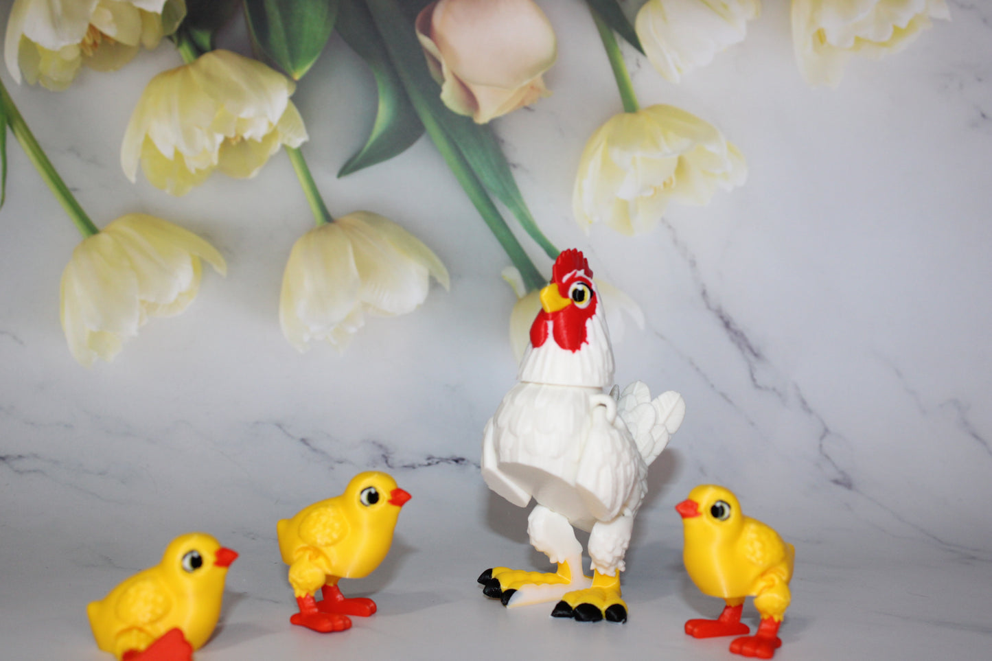 Hen and Chick 3D Printed Articulated Flexi Fidget Figurine