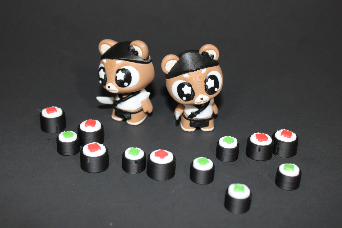 3D Printed Flexi Sushi Bear with Tiny Sushi Rolls