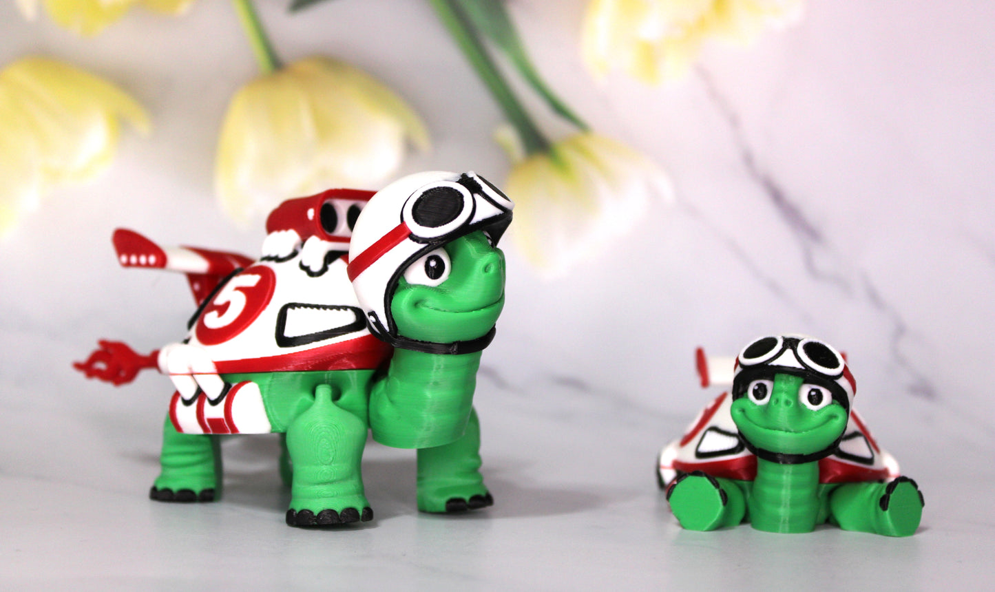 Racing Turtle 3d printed articulated Flexi Fidget Toy