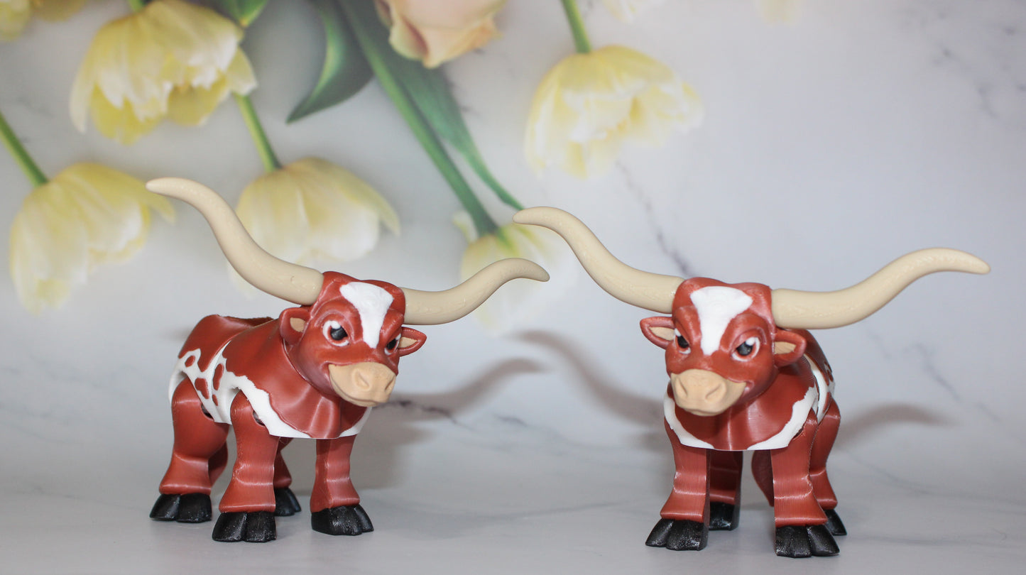 Longhorn 3d printed articulated Flexi Fidget Toy