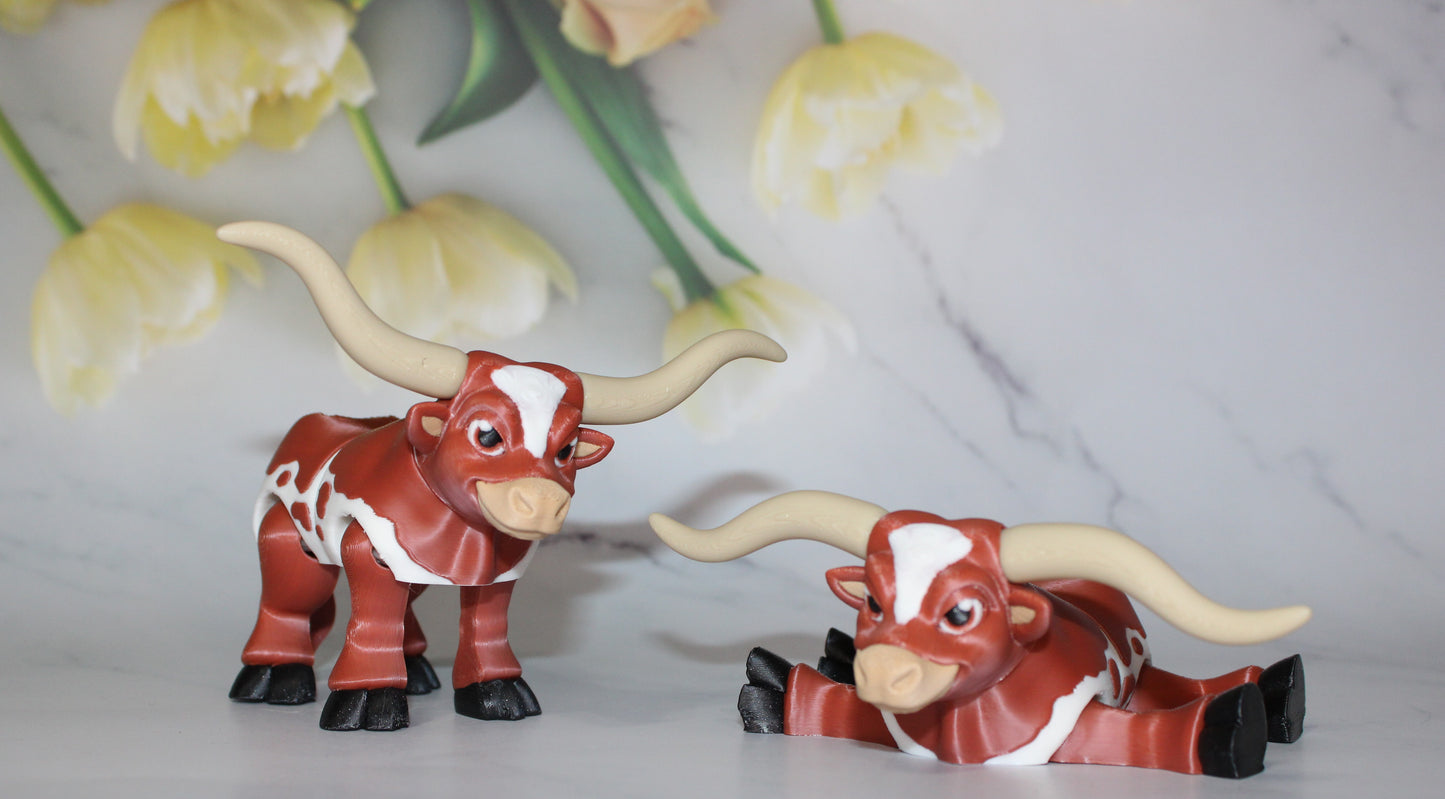 Longhorn 3d printed articulated Flexi Fidget Toy