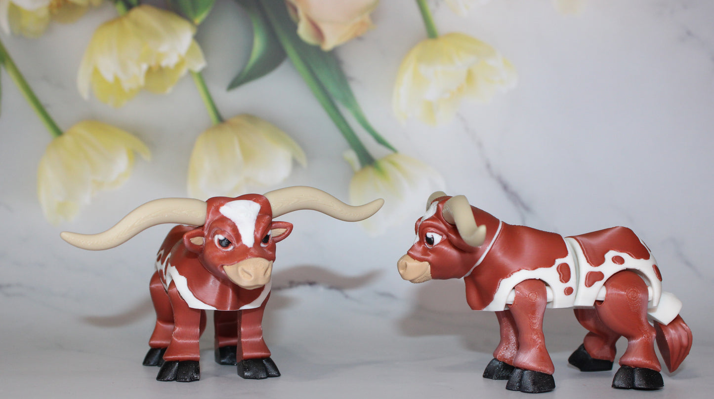 Longhorn 3d printed articulated Flexi Fidget Toy
