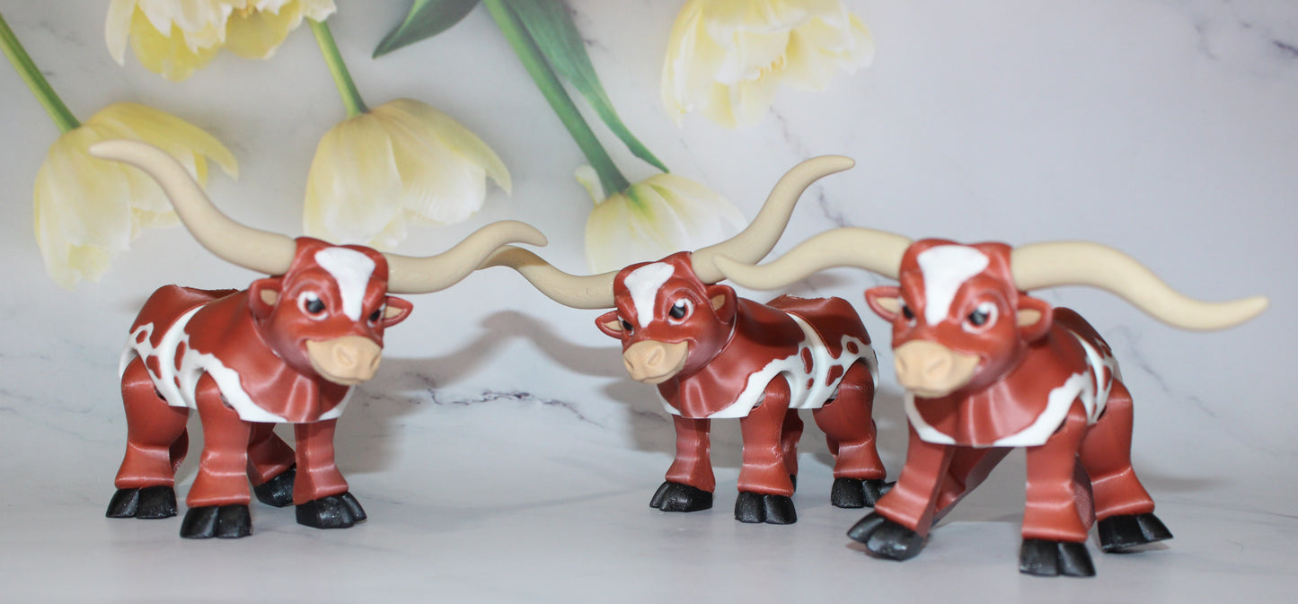 Longhorn 3d printed articulated Flexi Fidget Toy