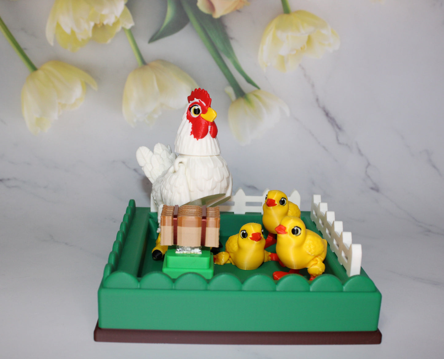 Hen and Chick 3D Printed Articulated Flexi Fidget Figurine