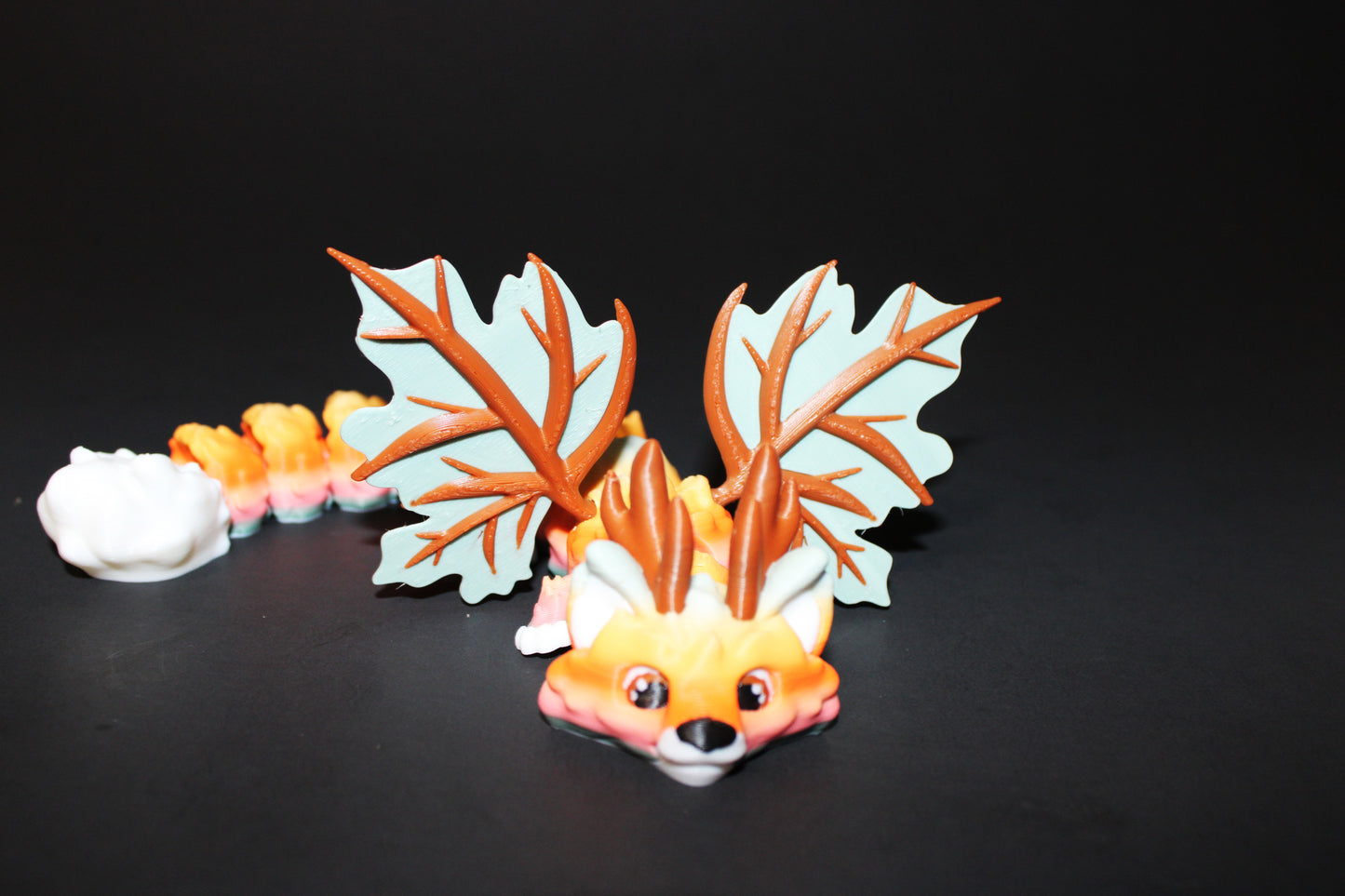 Woodland Spirit Dragon: 3D Printed Articulated Fidget Toy-8.25" Long
