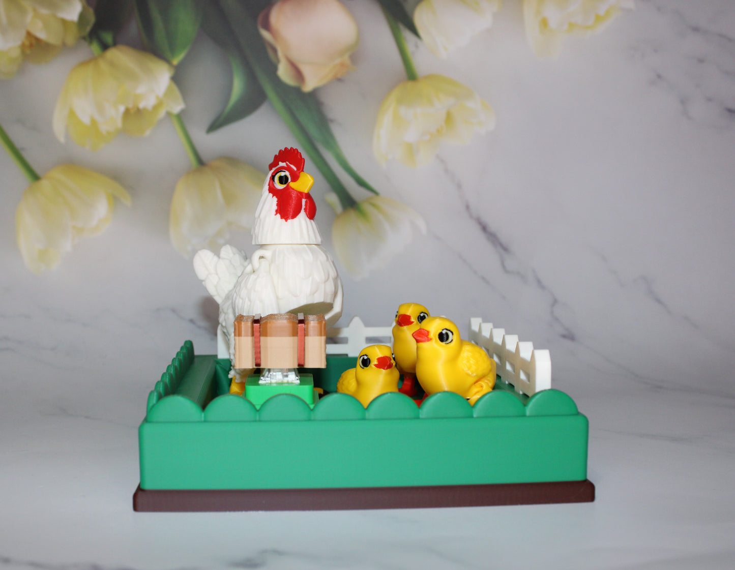 Hen and Chick 3D Printed Articulated Flexi Fidget Figurine