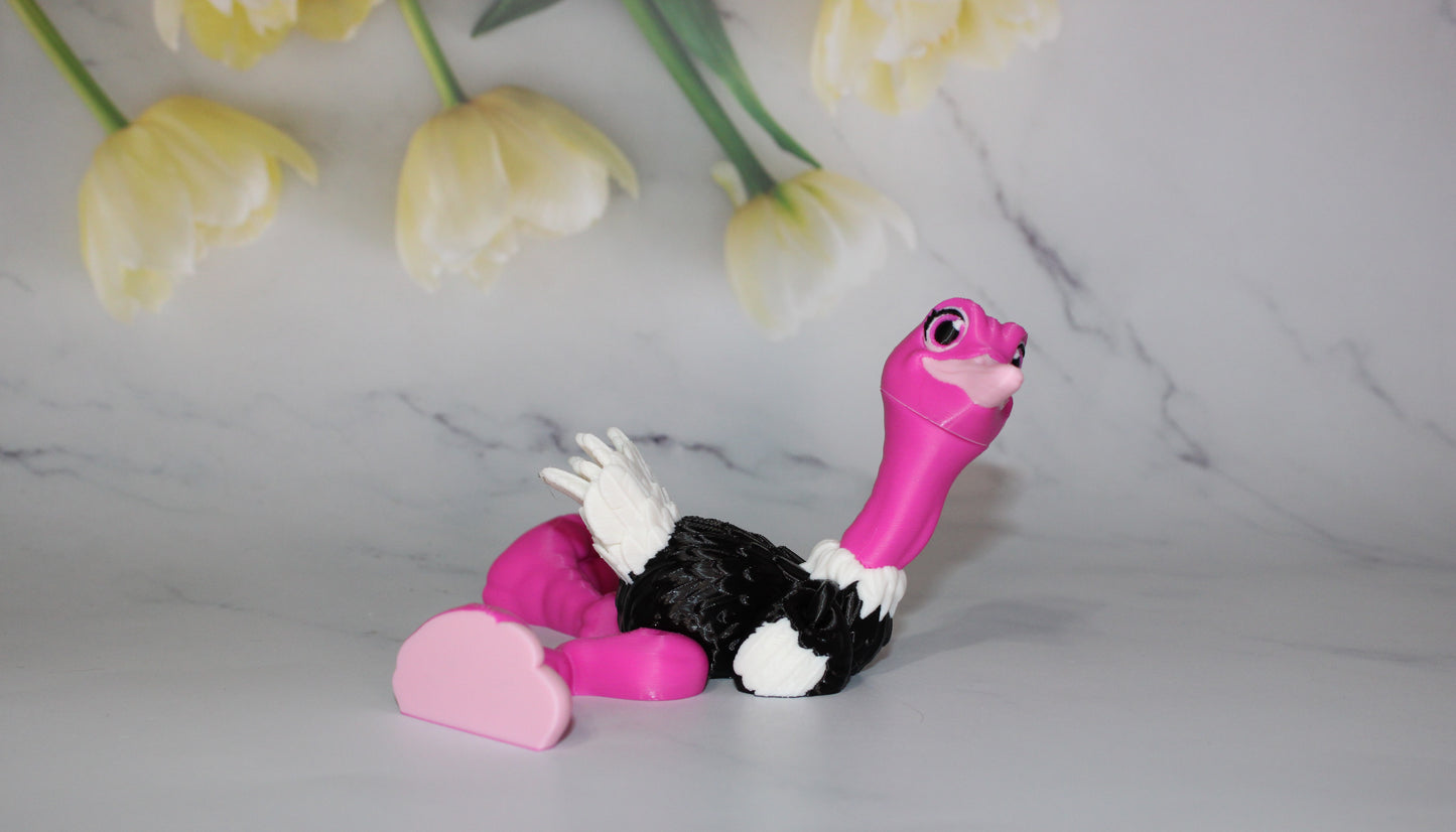 Ostrich or Flamingo 3D Printed Articulated Flexi Fidget Figurine